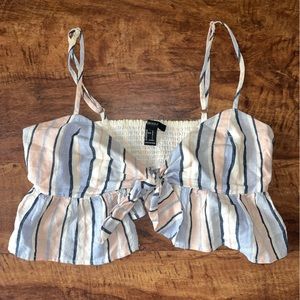 Forever 21 striped cropped tank top